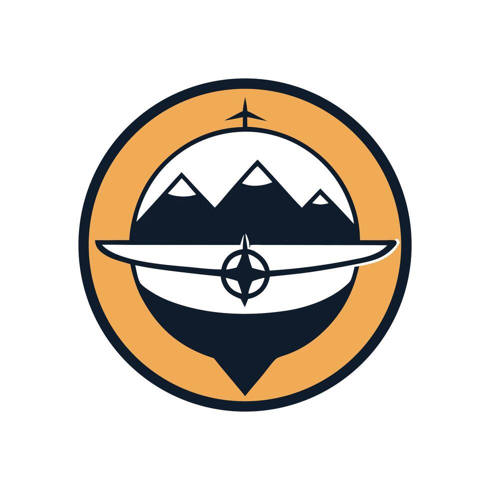Mountain Adventure Badge Logo Design vector