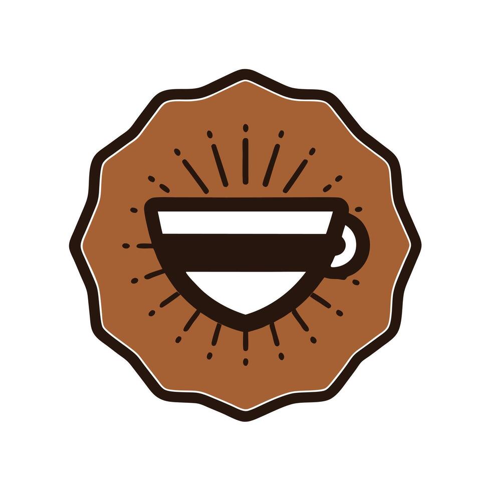 Vintage Badge Coffee Cup Logo vector