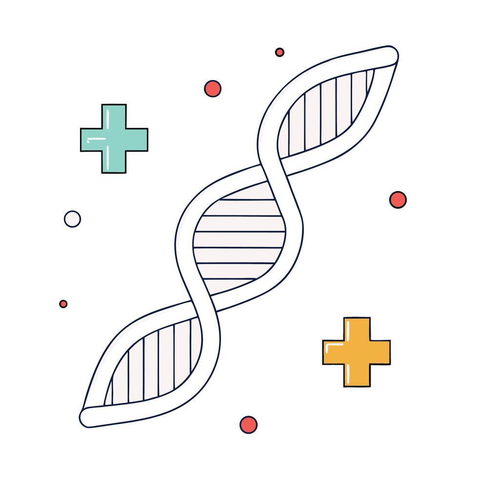 Futuristic DNA Helix In Medical Environment vector