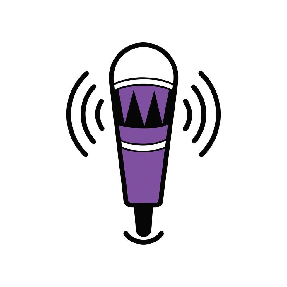 Modern Microphone With Sound Waves vector
