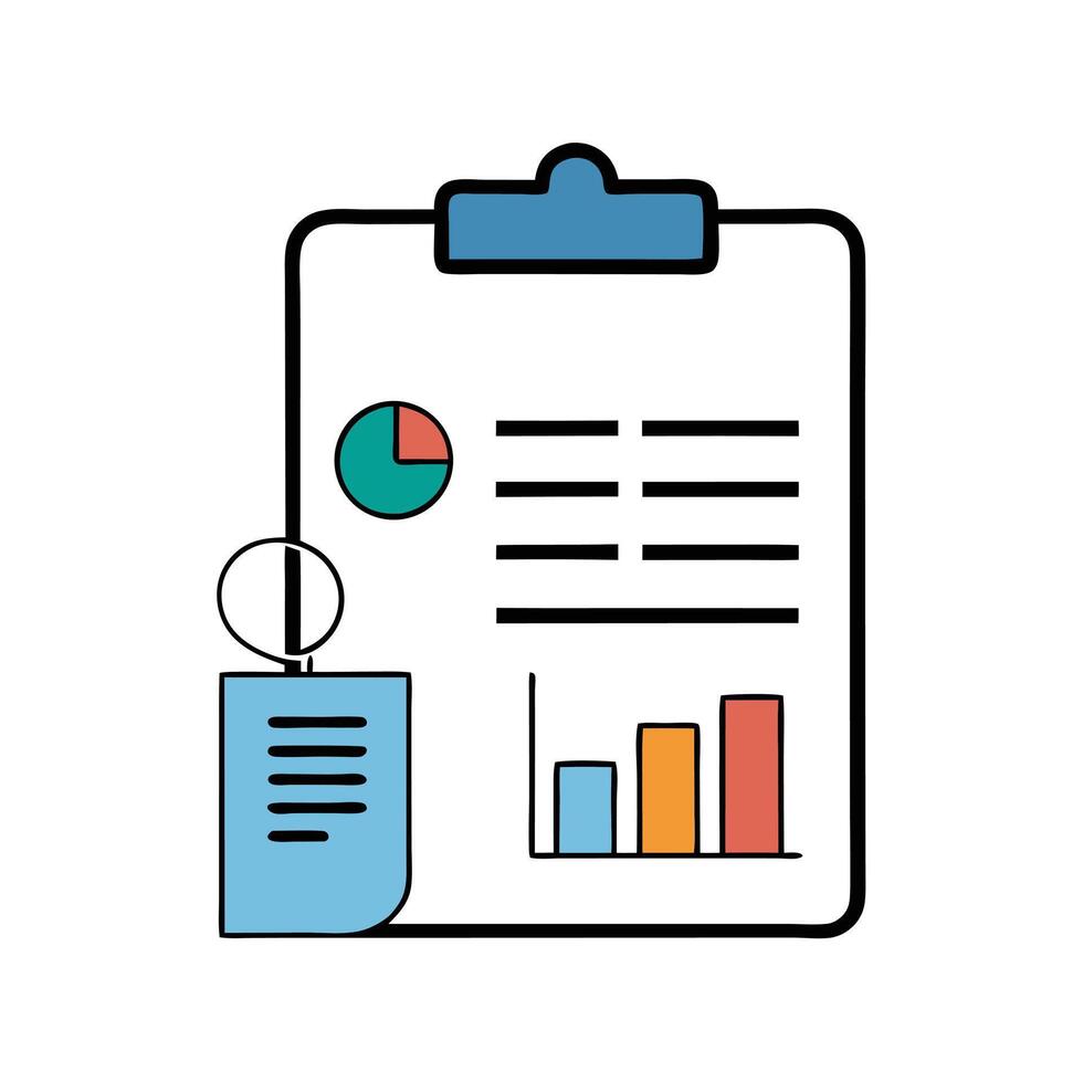 Medical File With Charts And Graph Clipboard vector