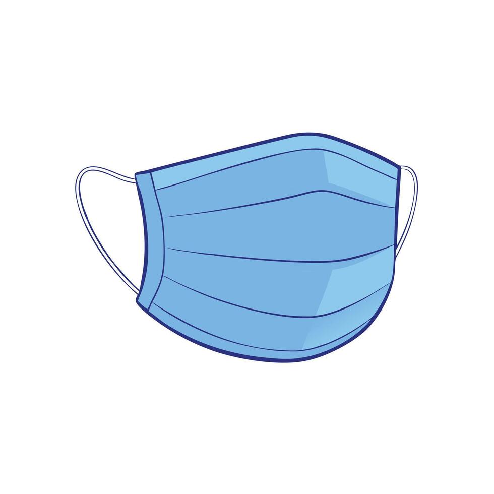 Protective Medical Mask With Blue Gradient vector