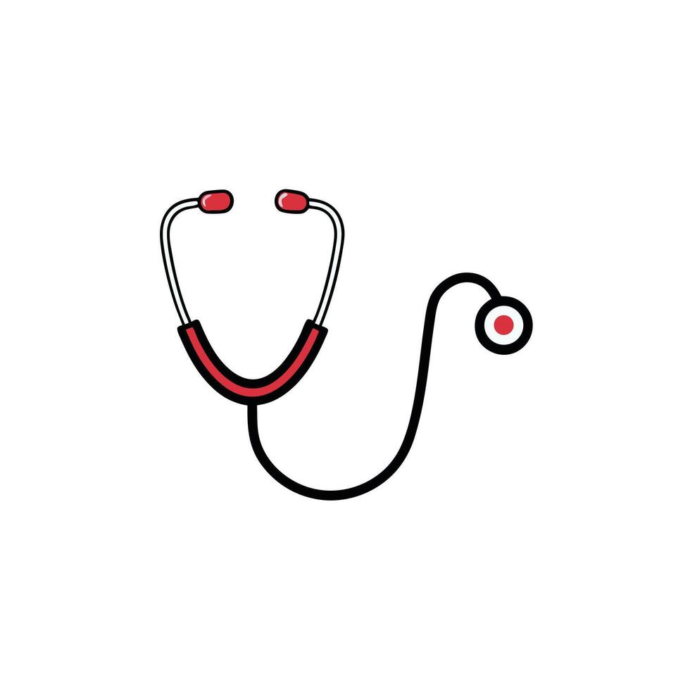 Stethoscope With Heartbeat Line Illustration vector
