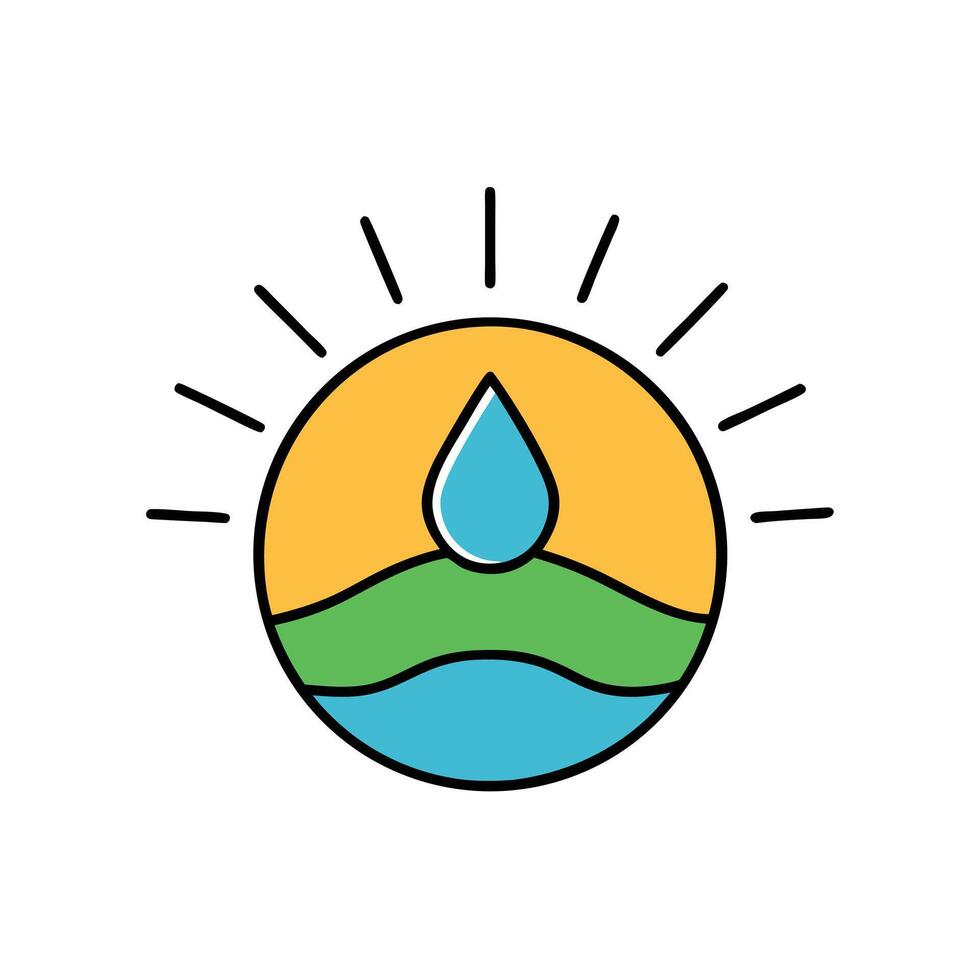 Eco Friendly Rising Sun Water Logo vector