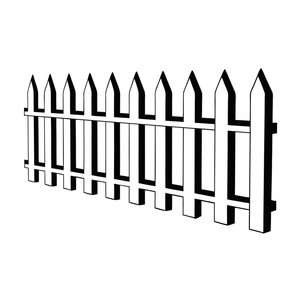 White Picket Fence On Isolated Background vector