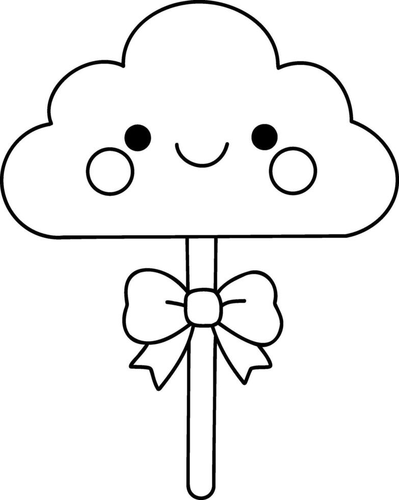 Cute cloud character with smiling face and bow, perfect for playful designs vector