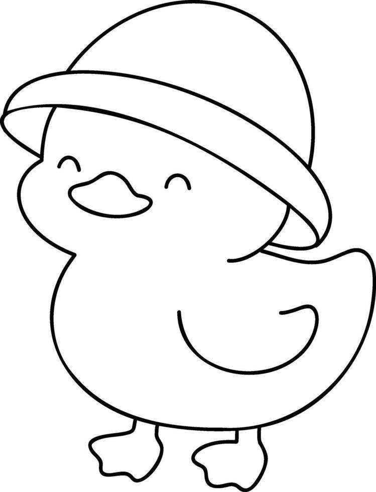 Cute cartoon duck wearing hat, perfect for children illustrations and playful designs vector