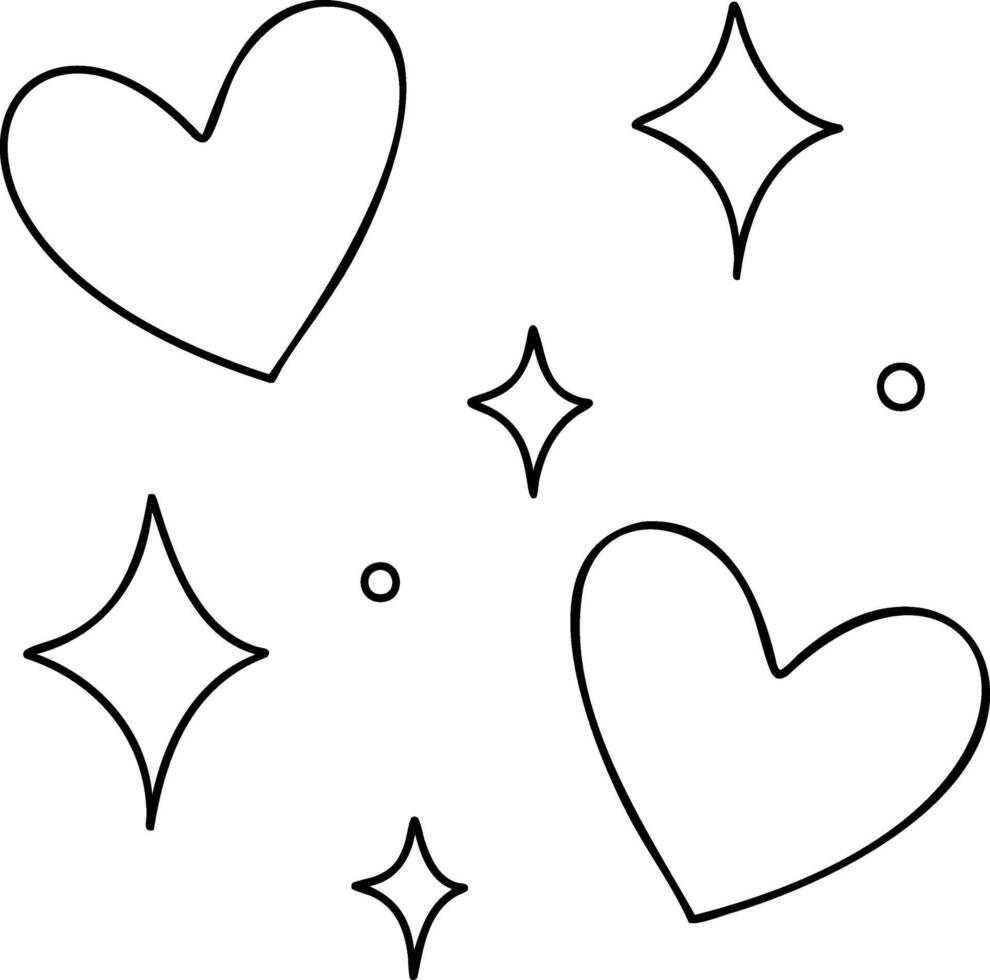 Hearts and stars create playful and whimsical design, perfect for various creative projects vector