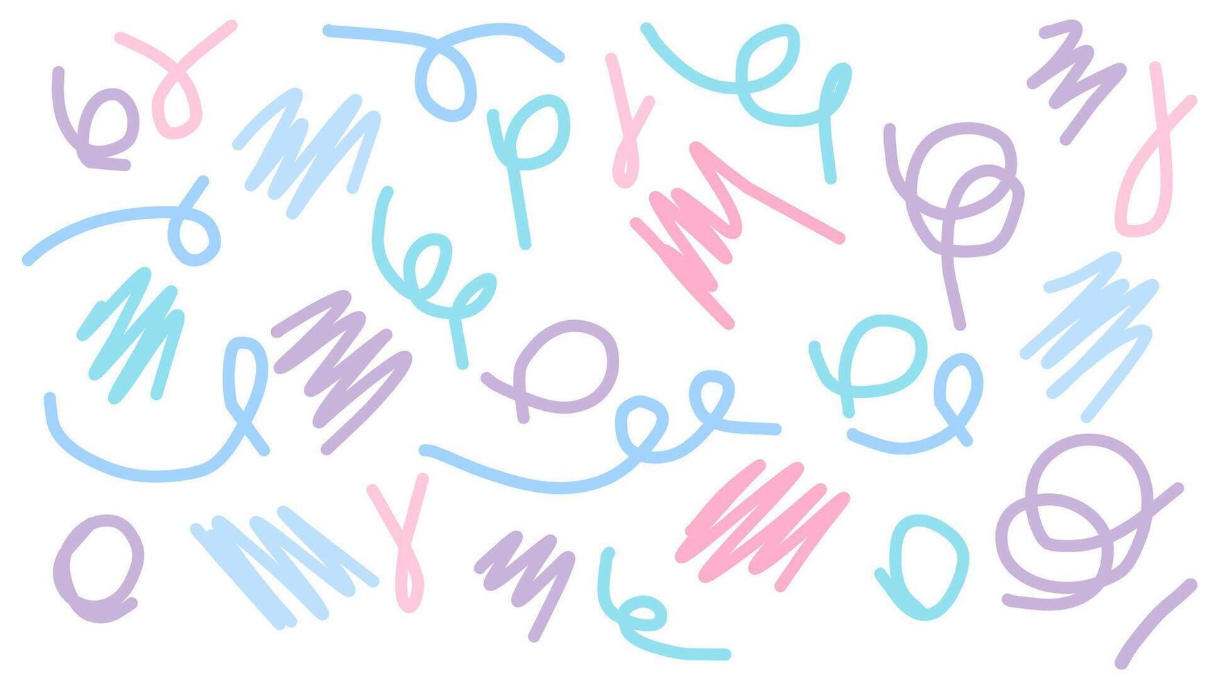 Soft pastel doodles in various shapes and sizes fill the space with a playful touch. This illustration offers a whimsical feel, ideal for creative projects or backgrounds vector