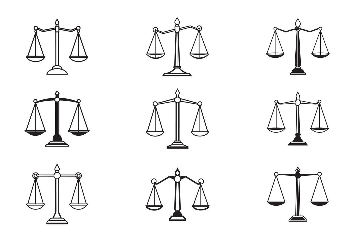 Law Icon Set vector