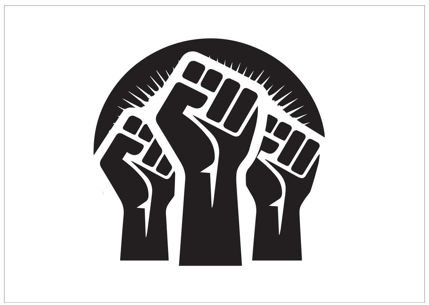 Black power hand fist Design that says we want justice vector