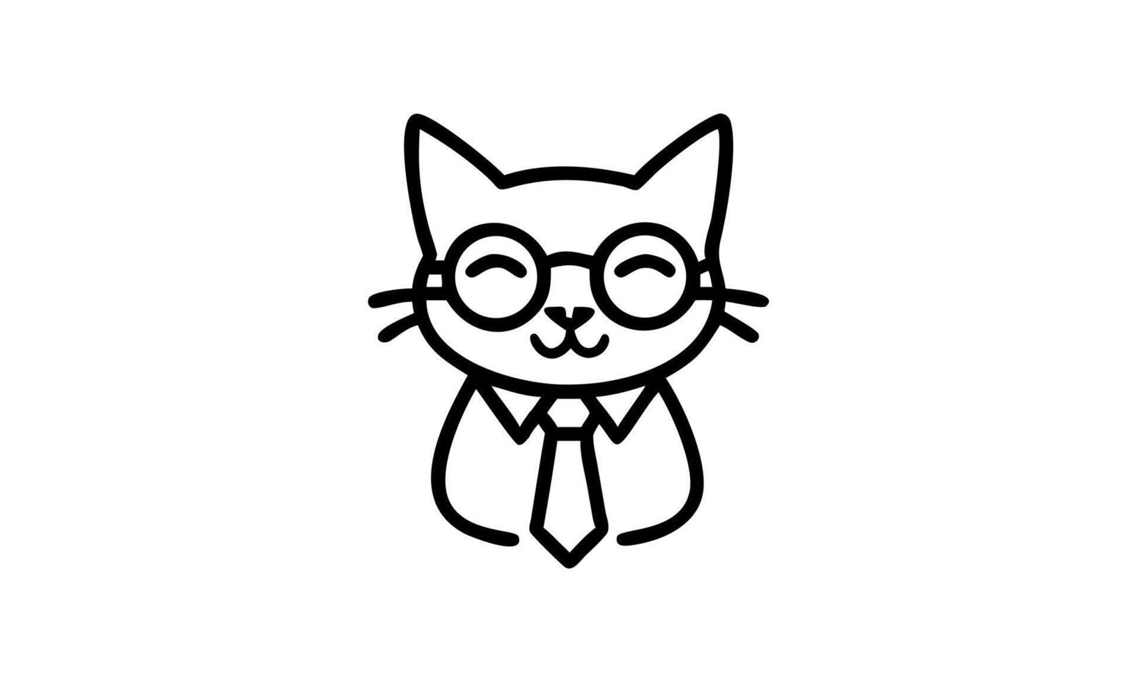 Cat silhouette style, logo, illustration vector