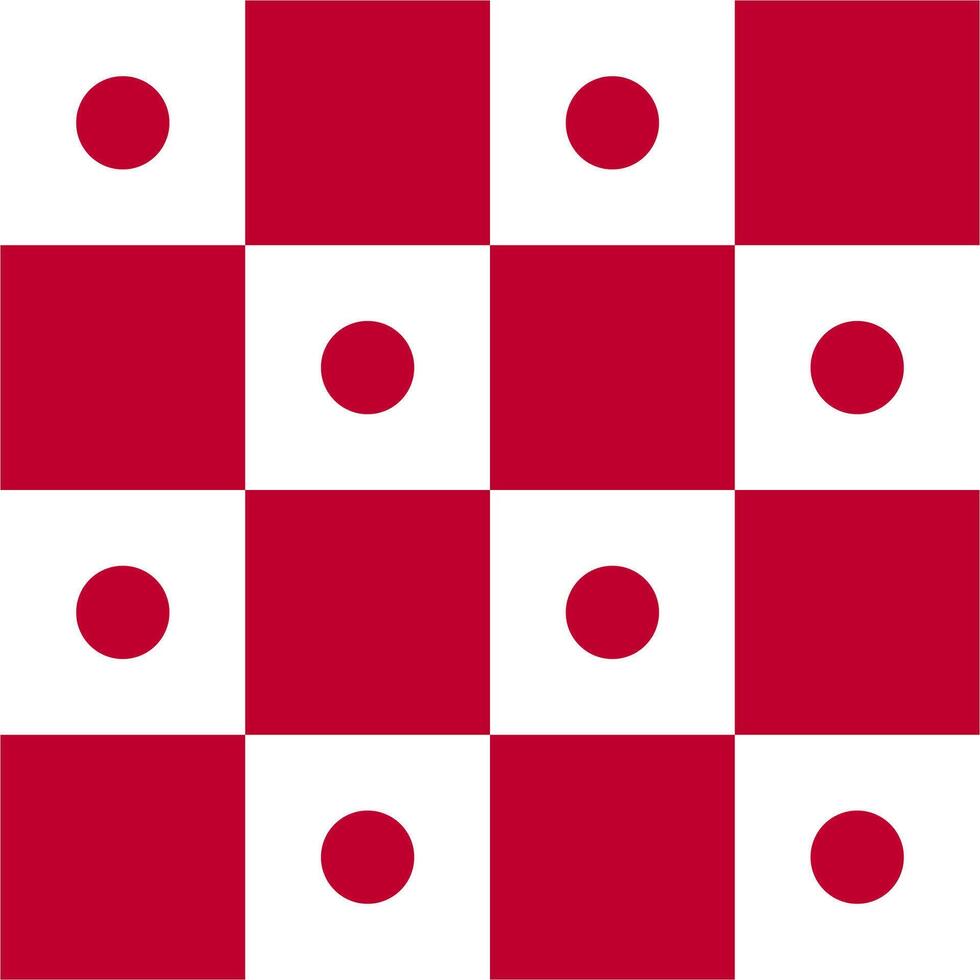 Circle dot red and white seamless checkered pattern vector