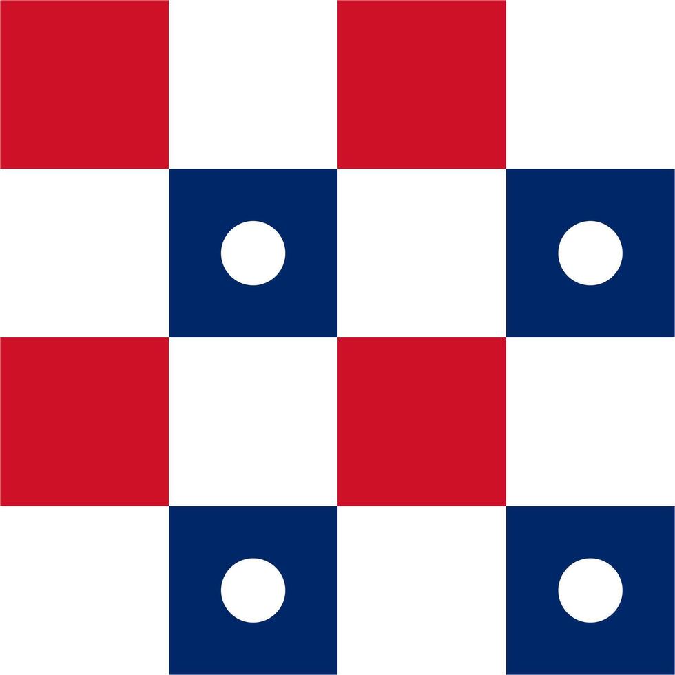White circle, red and blue seamless checkered pattern vector