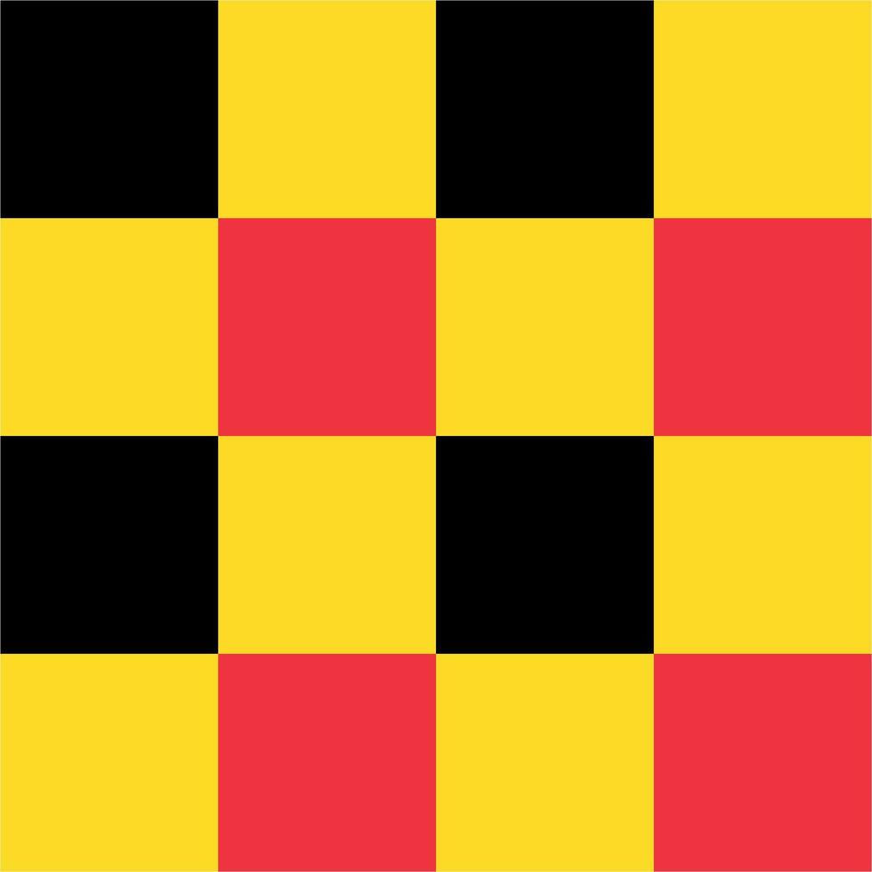 Black, yellow and red seamless checkered pattern vector