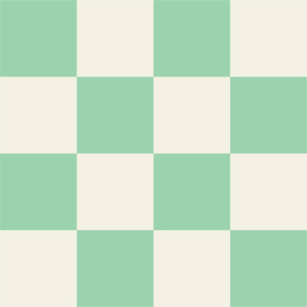 Vintage mint green and bone white seamless checkered pattern vector