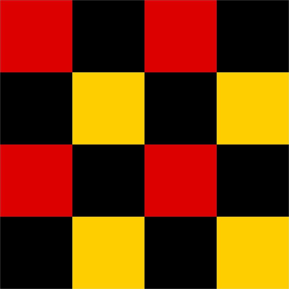 Red, Black and yellow seamless checkered pattern vector