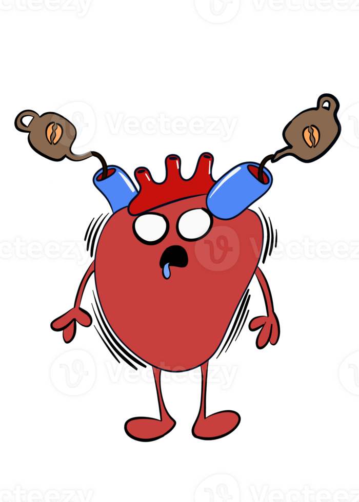 heart consume too many caffeine sticker png
