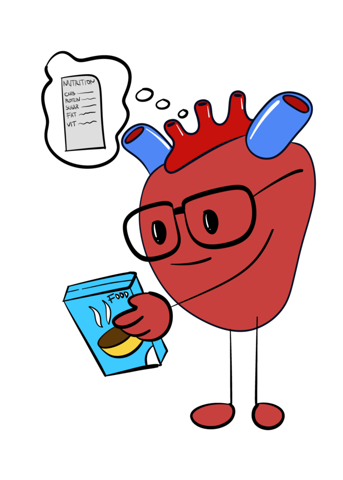 Cartoon heart with glasses reading a book png