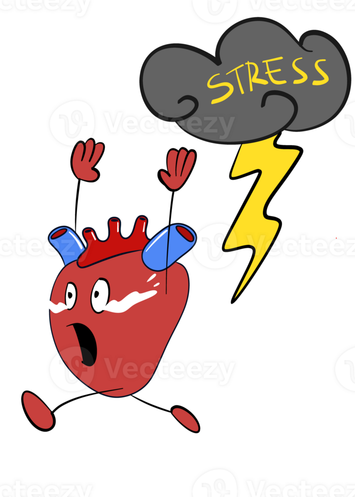 heart running from stress png
