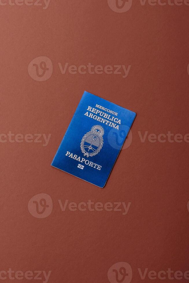 Argentine passport for flying and doing business. Argentina document photo