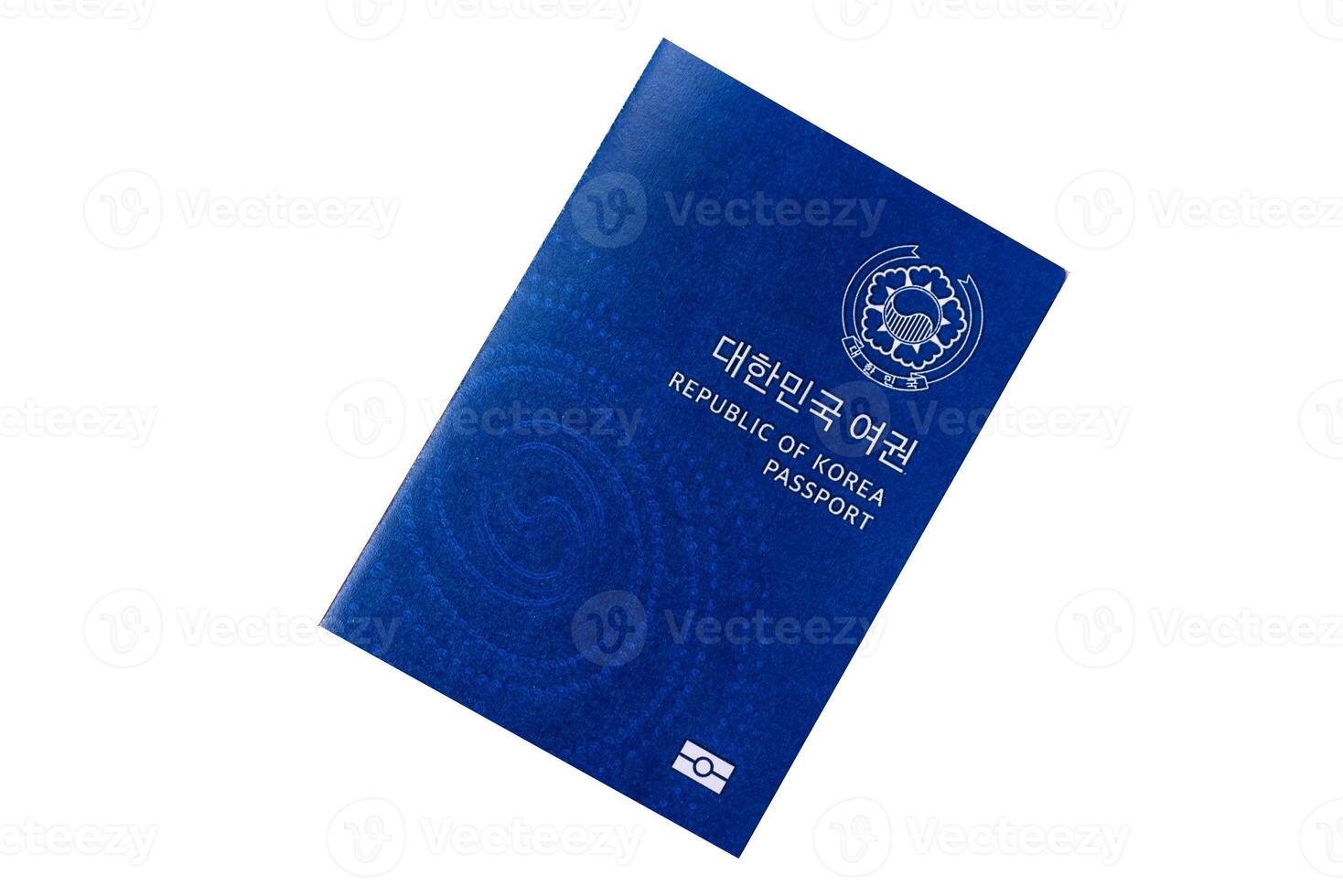 Korean passport for travelling, flying and doing business. Isolated photo