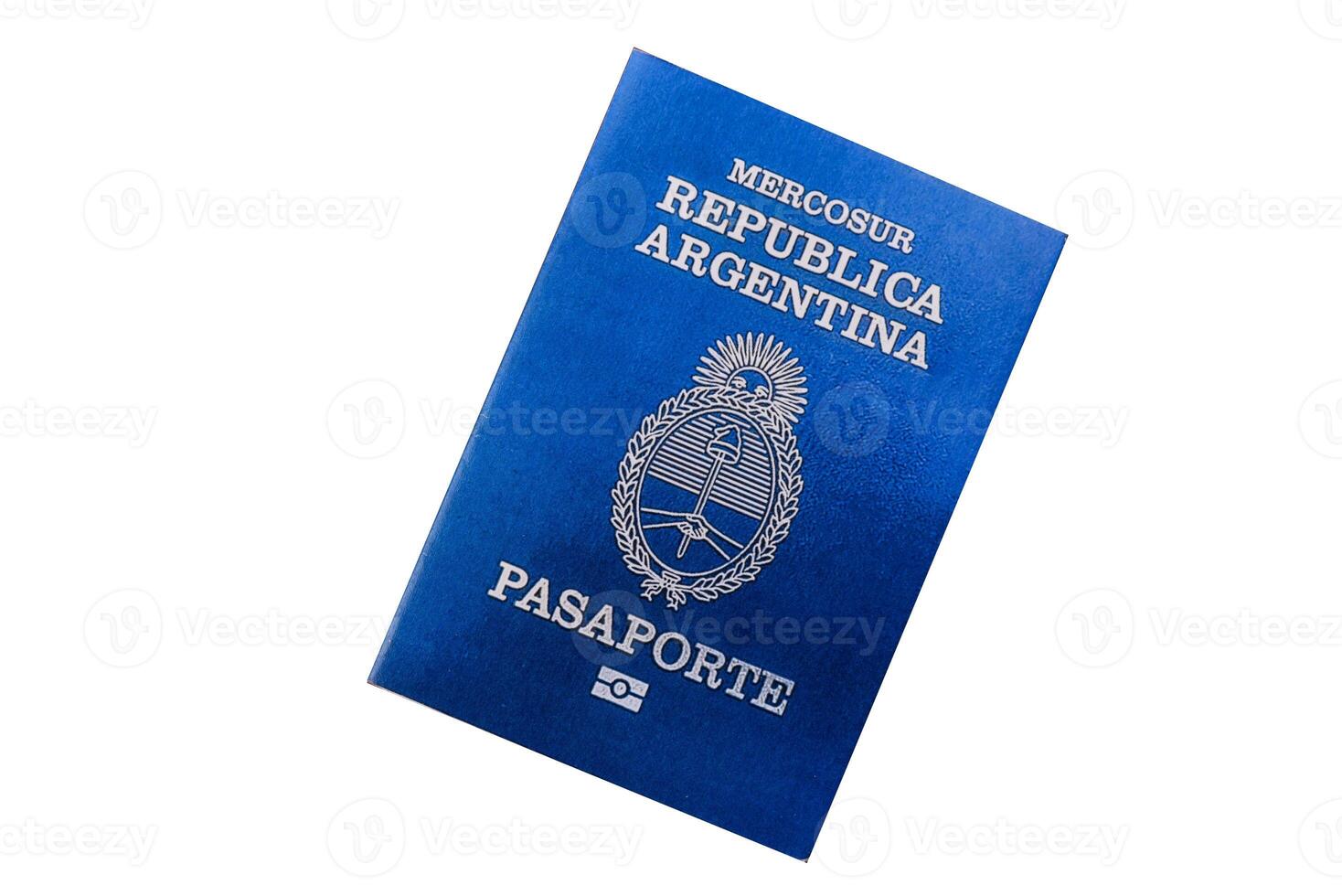 Argentine passport for travelling, flying and doing business. Isolated photo