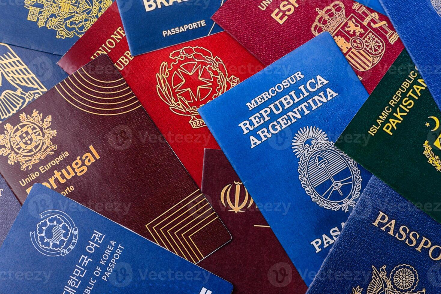 Passports of different countries of the world photo