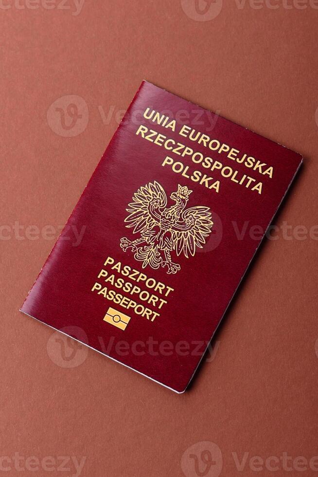 Poland passport for travelling, doing business photo