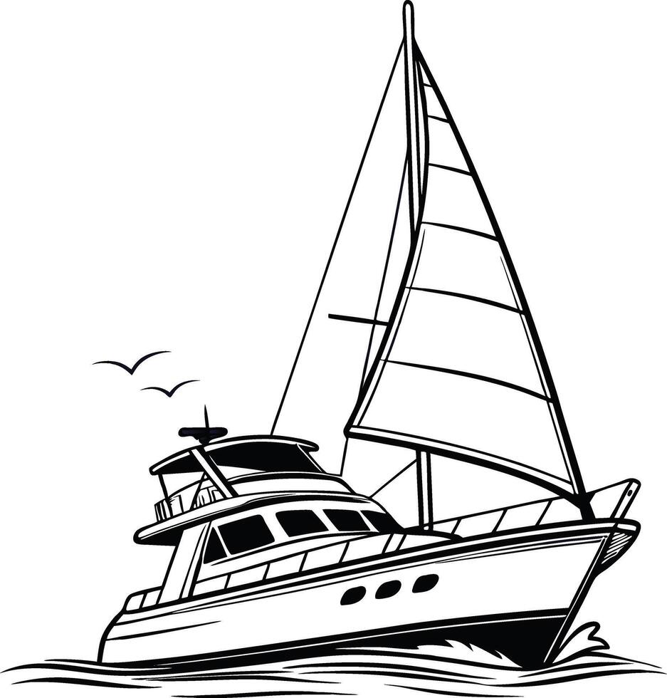 A Sailboat Sketch vector