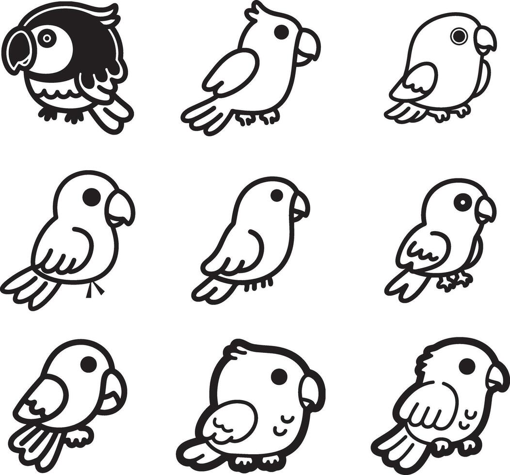 Illustration of kawaii Parrot vector