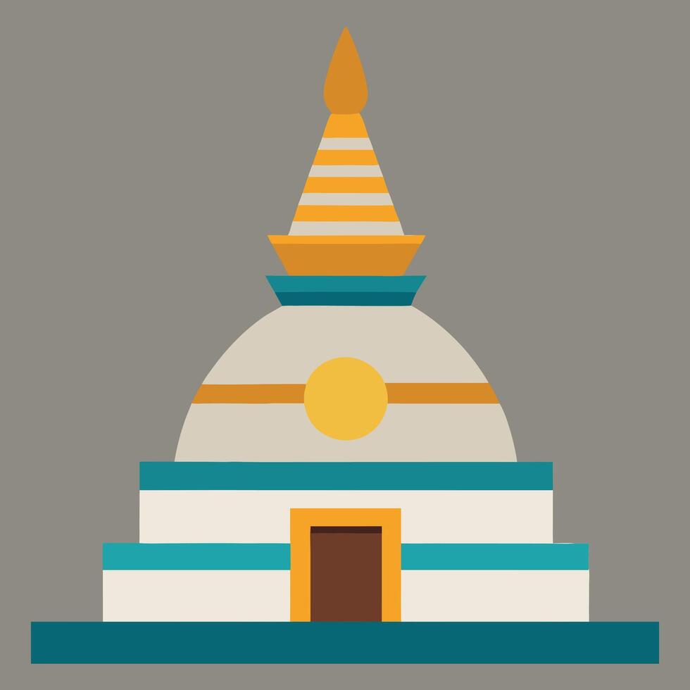 Stylized Illustration of a Stupa with Geometric Design vector