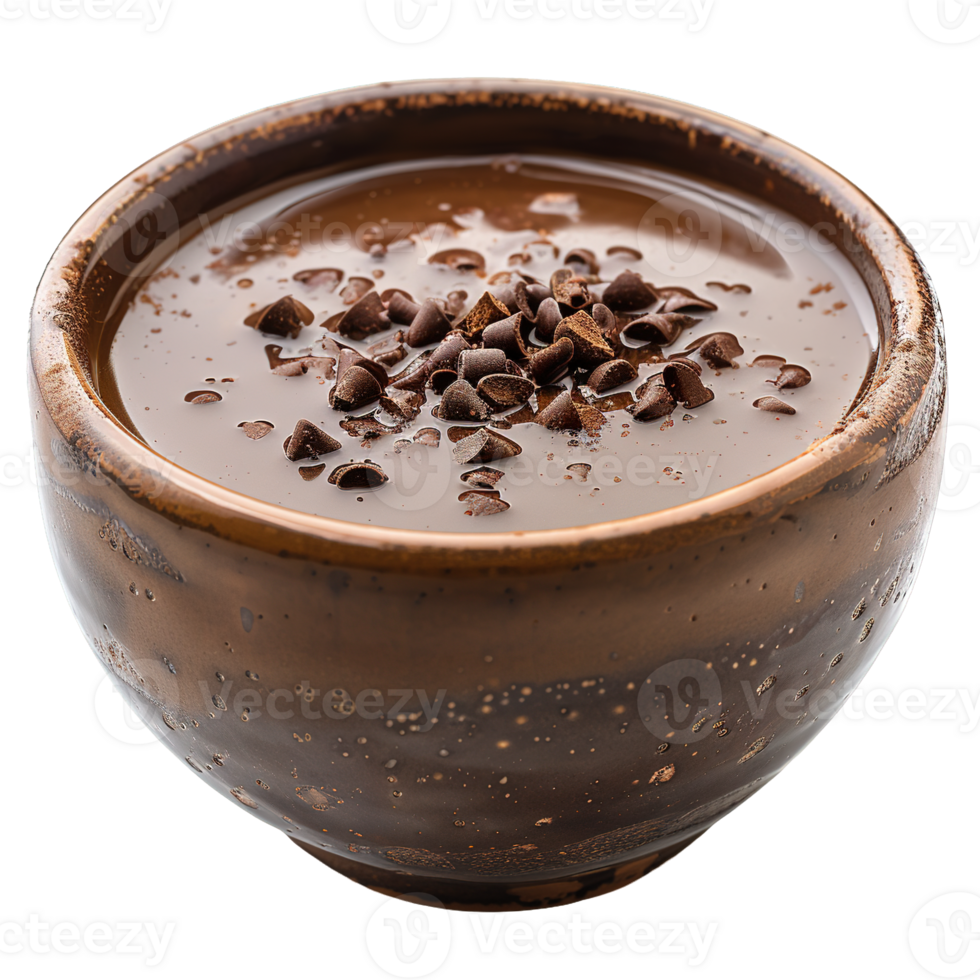 Traditional Filipino Tsokolate Drink in Clay Cup Isolated on Transparent Background png