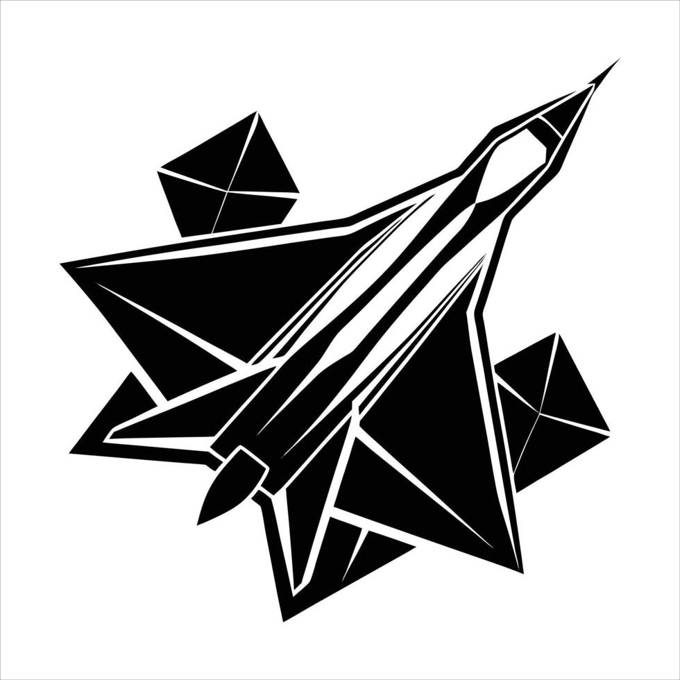 origami jet fighter paper crafted vector