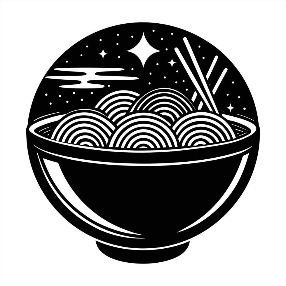 Noodles icon logo design template vector