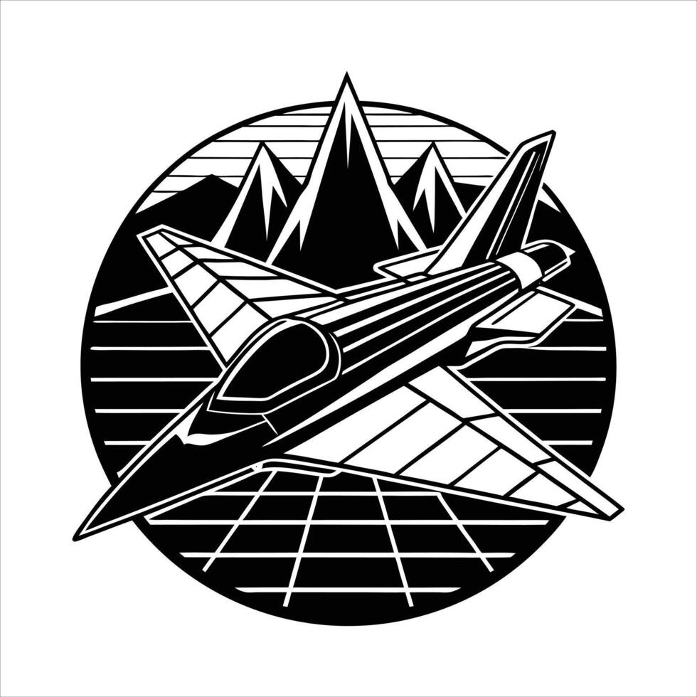 Fighter plane silhouette vector