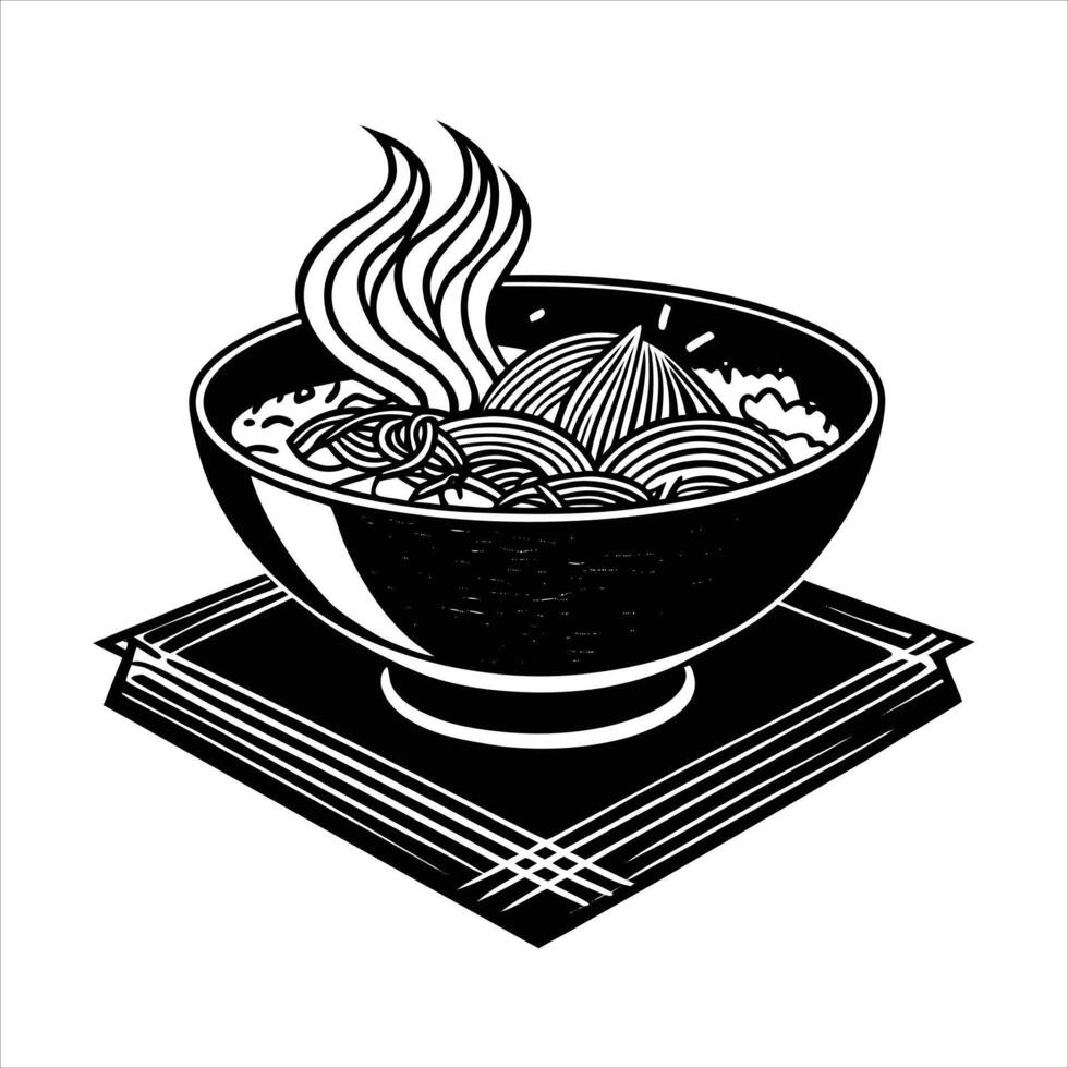 Noodles icon logo vector