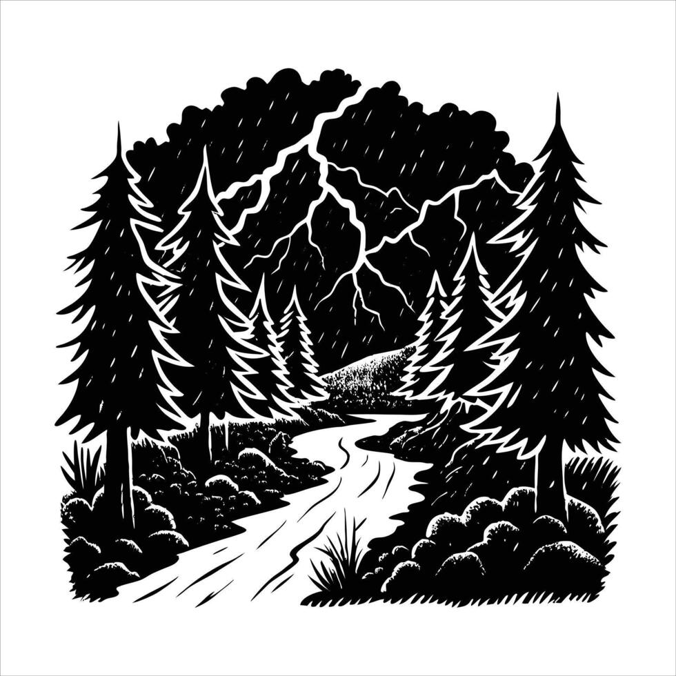 Rain Forest Road vector