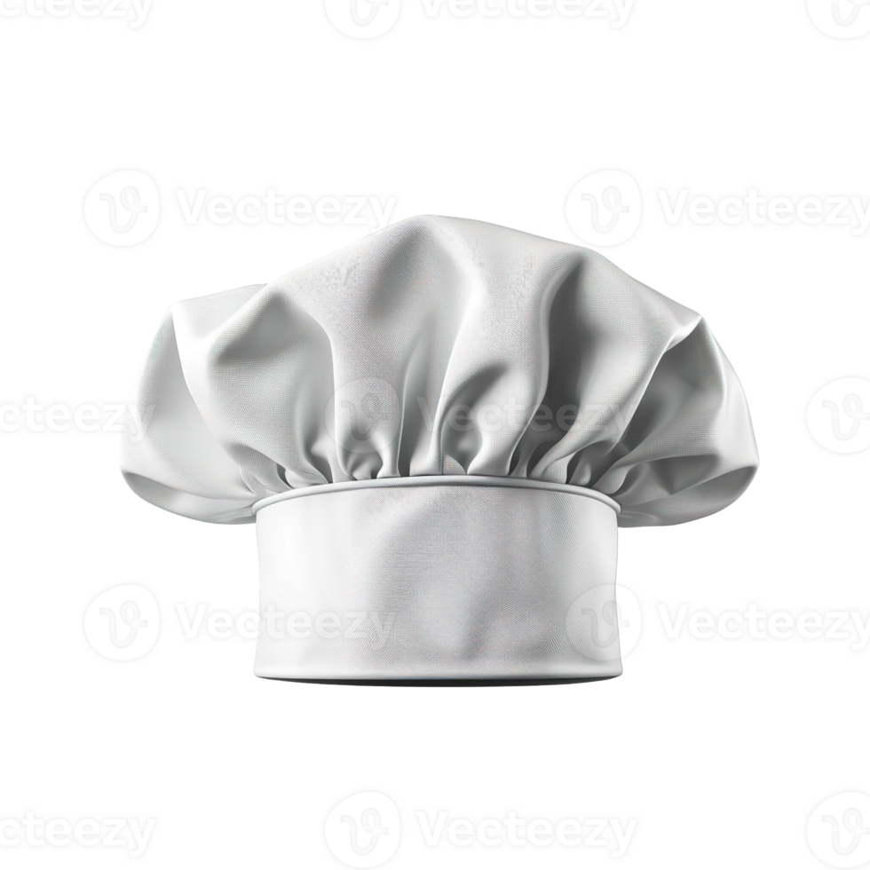 Traditional White Toque Blanche Chef Hat Isolated on Transparent Background png