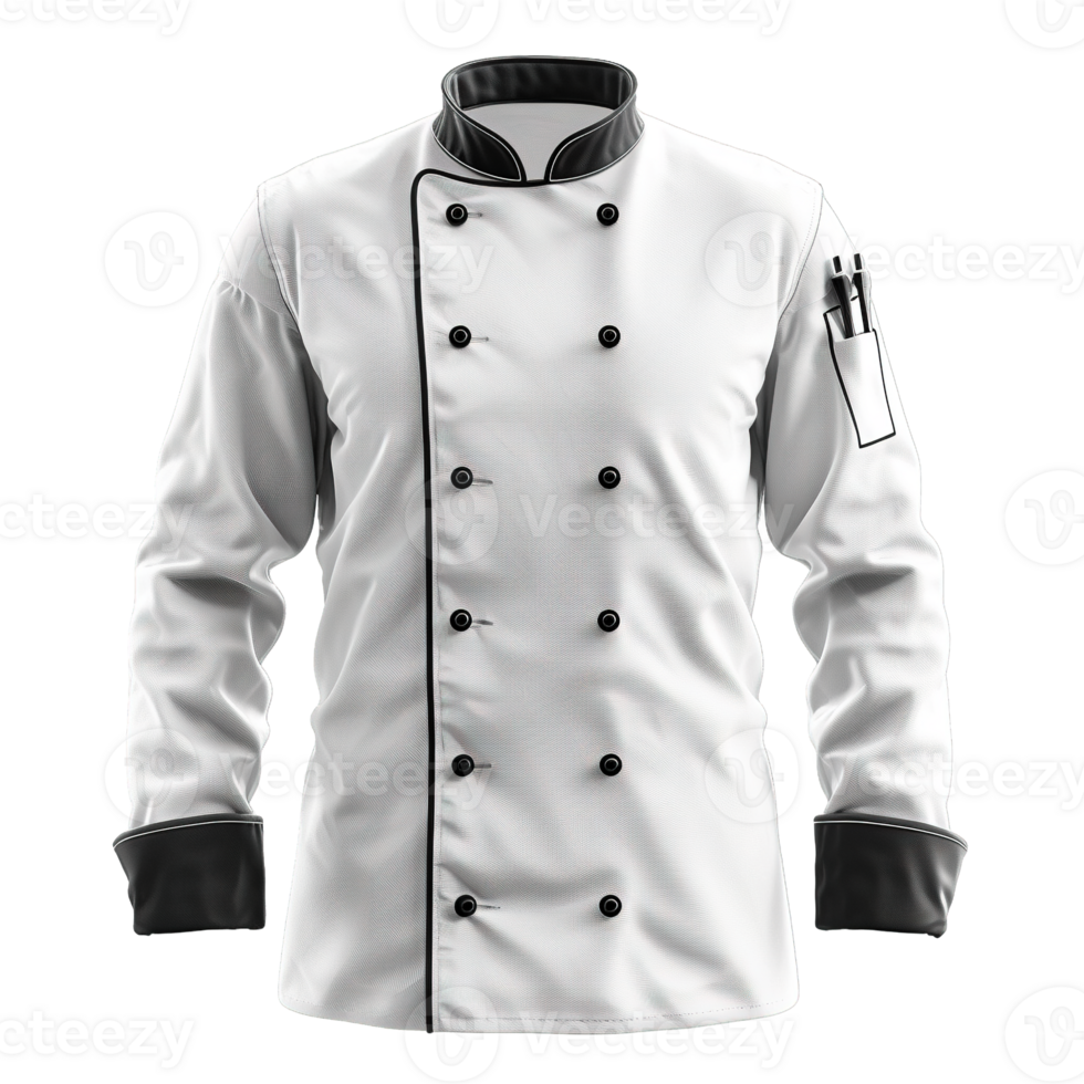 High-Quality White and Black Chef Uniform png