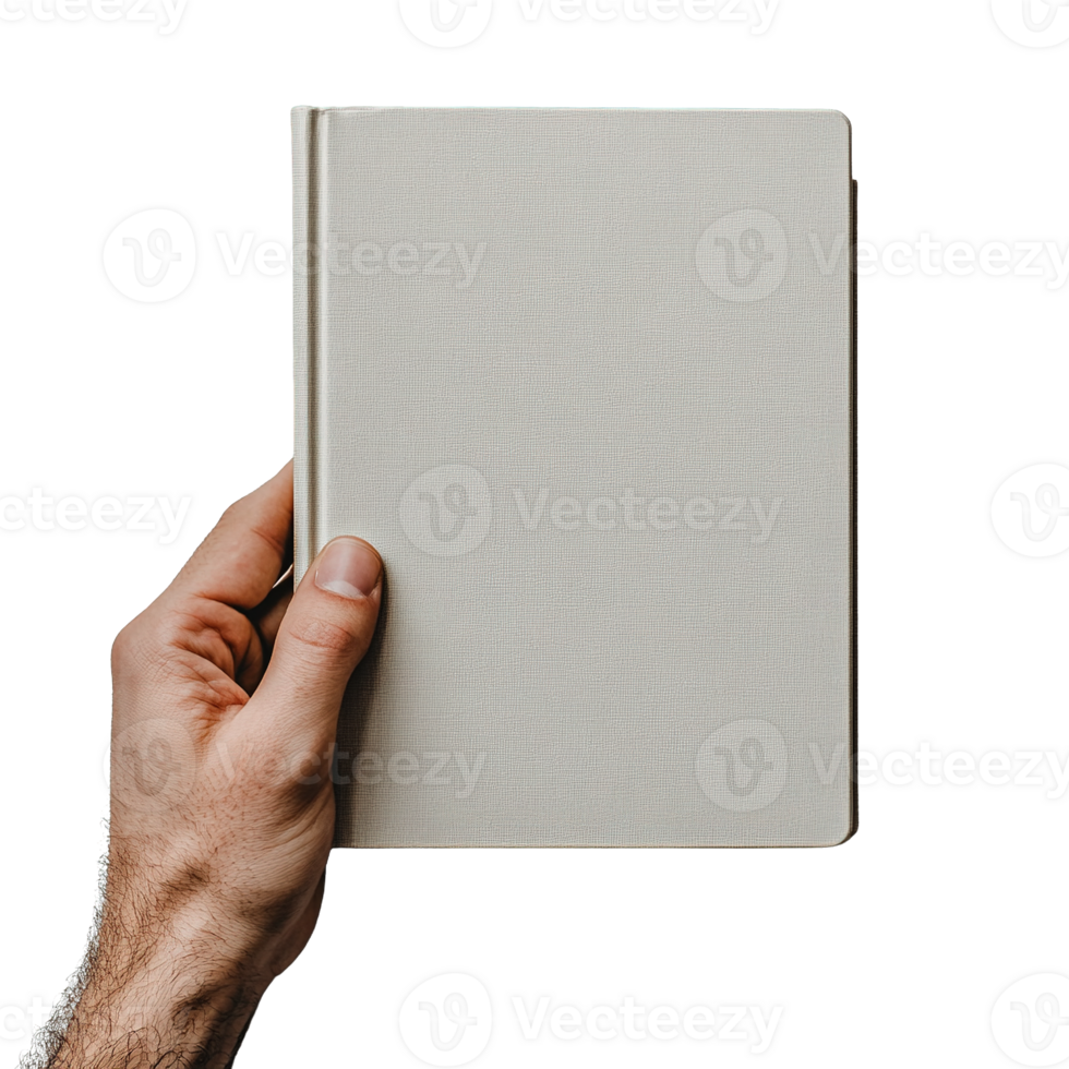 Minimalistic Hardcover Photo Album Being Held by Hand Isolated on Transparent Background png