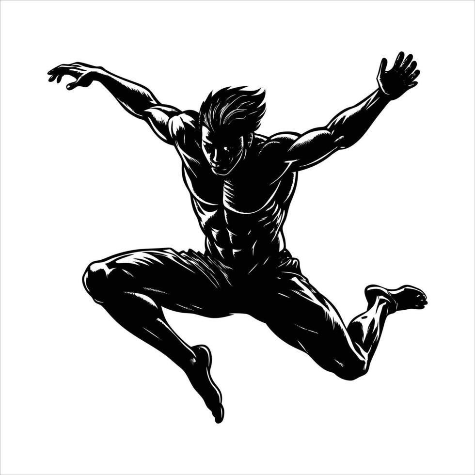 Man Jumping Silhouette vector