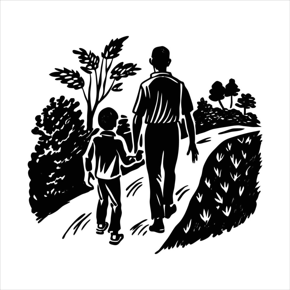 Parent Child Nature Walk vector