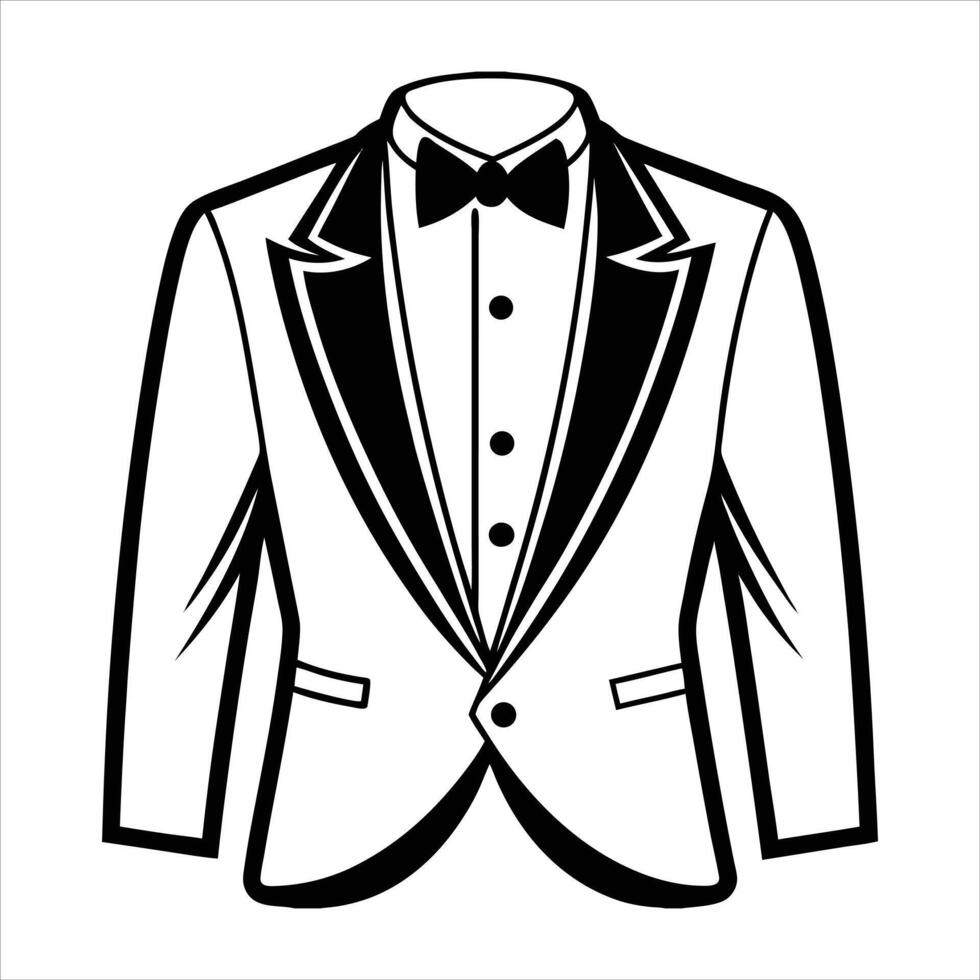 Black White Tuxedo Portrait vector