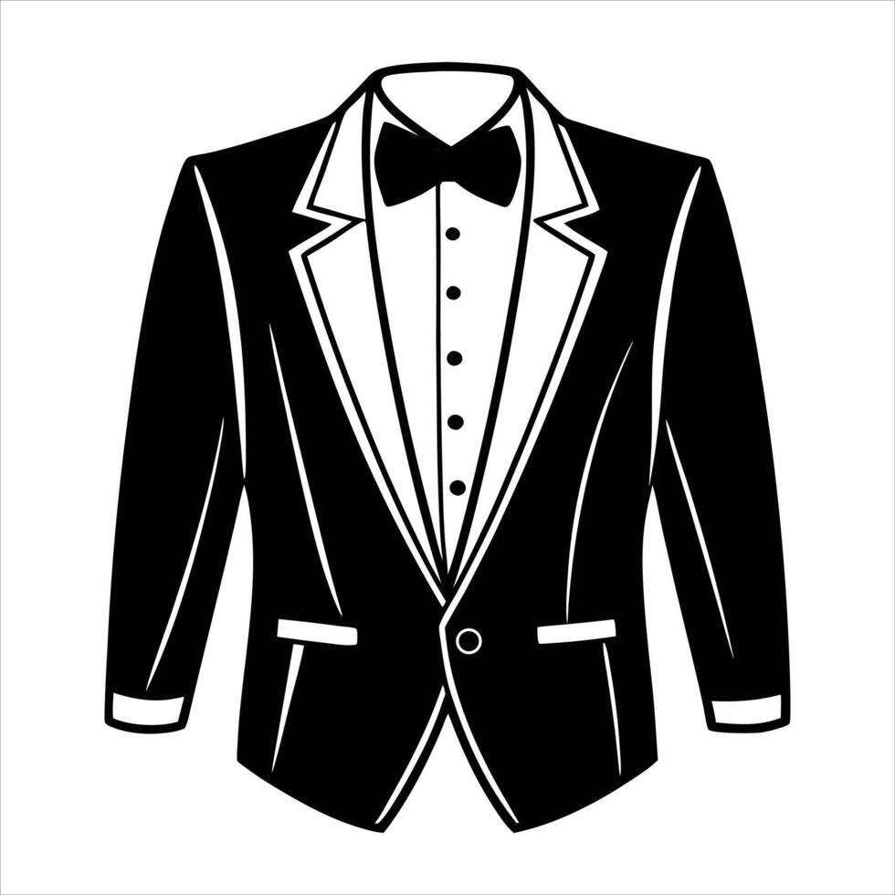 White Tuxedo Jacket vector