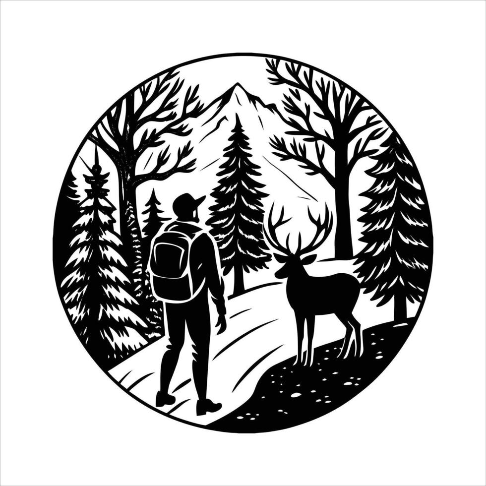 Deer A Peaceful Forest vector