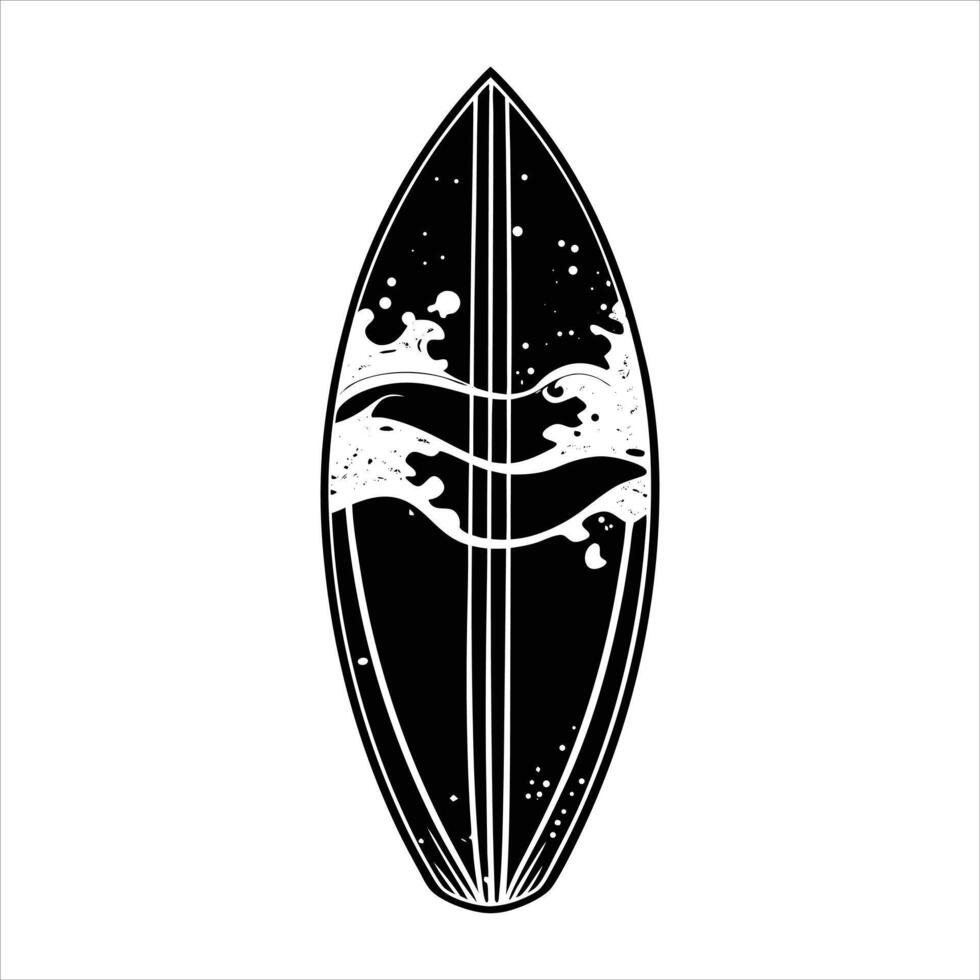 Yellow White Striped Surfboard vector