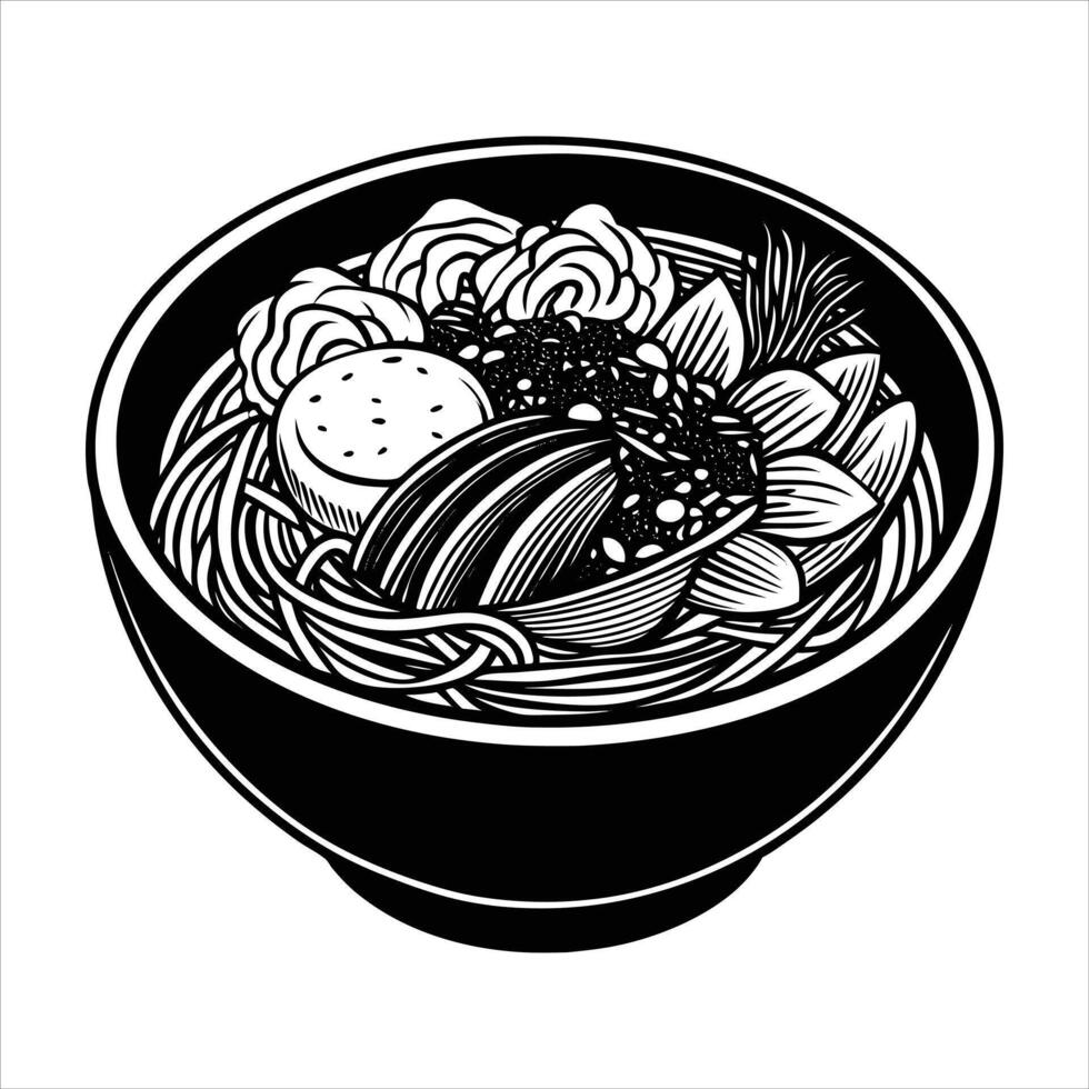 Cold Ramen Noodles vector