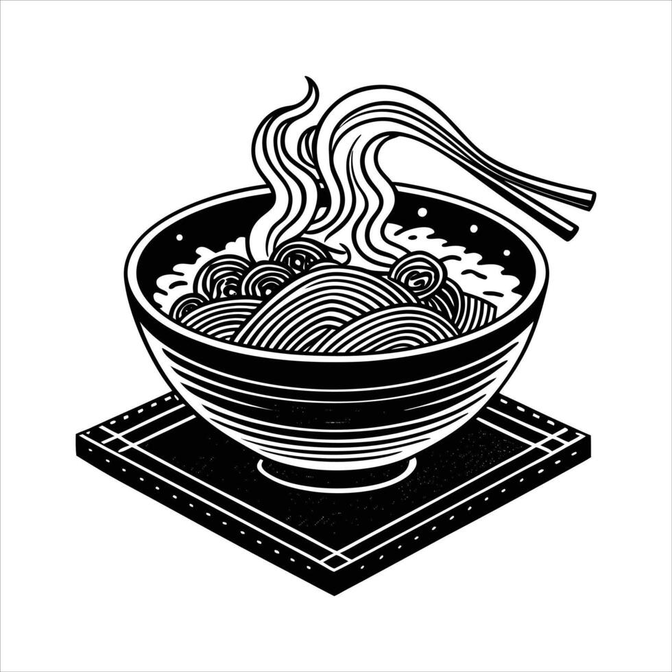 ramen noodles illustration vector