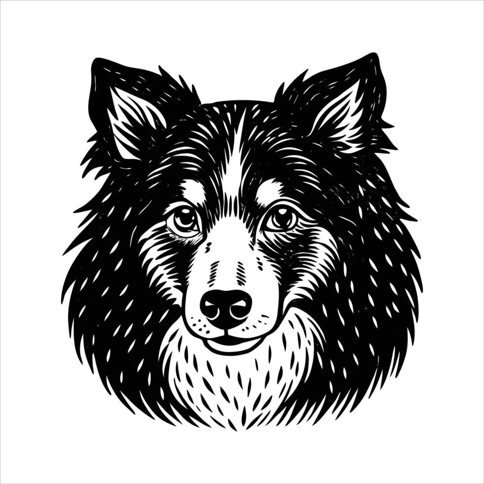 Black and white dog vector